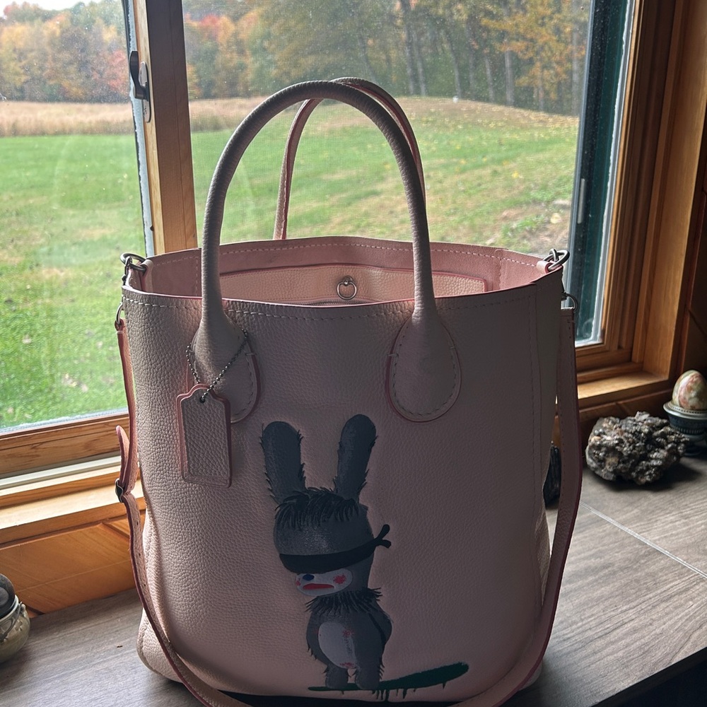 Coach Light Pink Tote with Gary Baseman